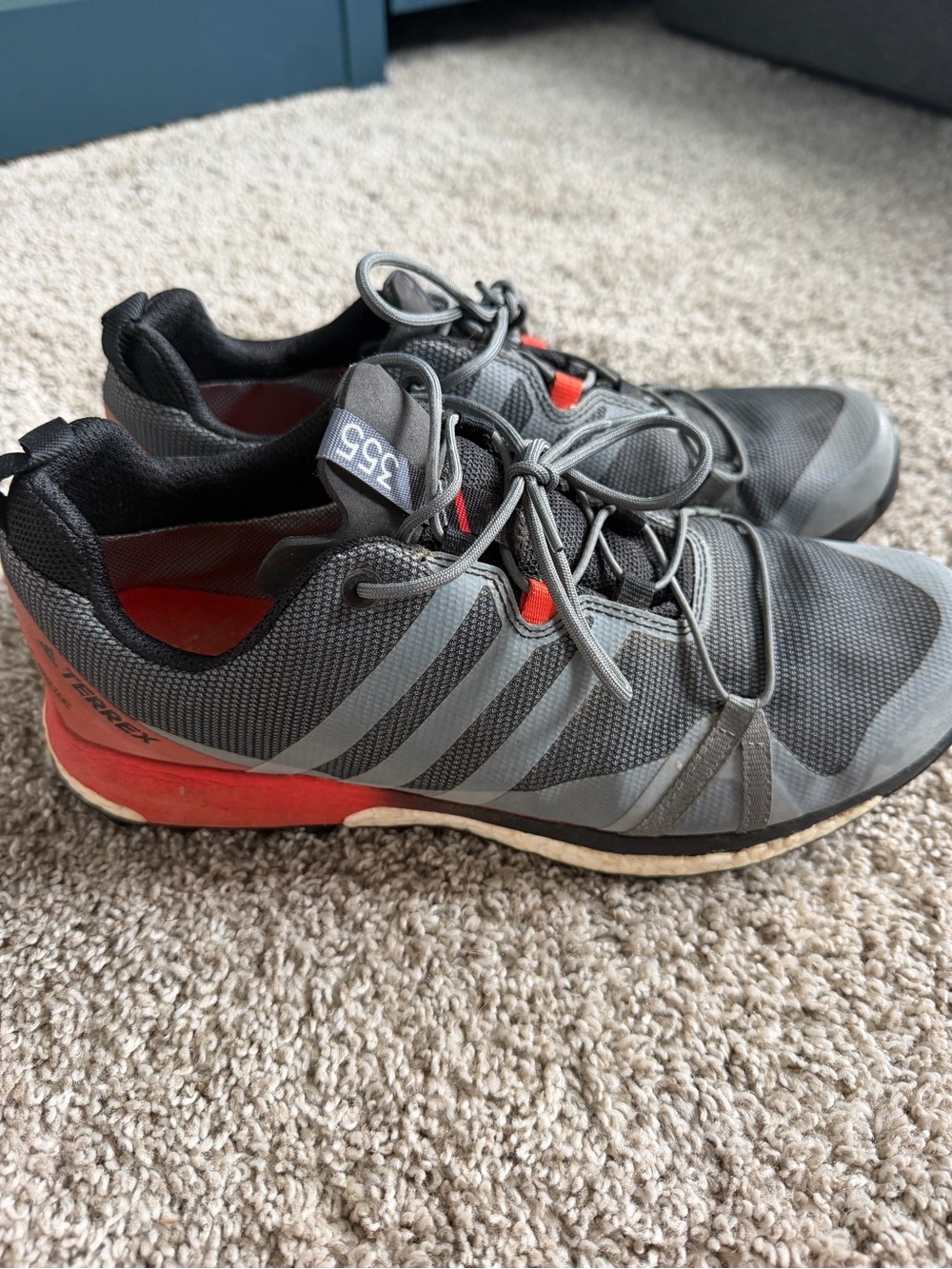 adidas Gray and Red Gore-Tex Trail Shoe